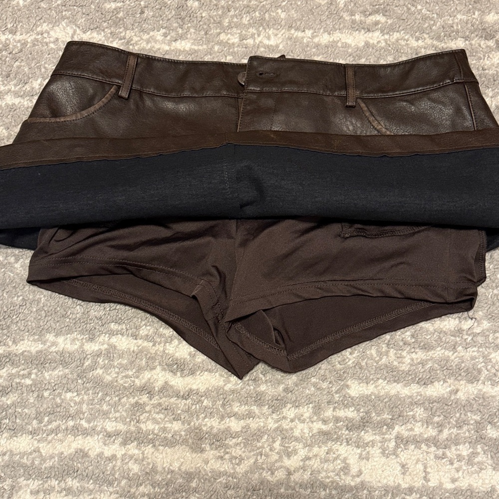 GARAGE Brown Leather Mini Skirt - Picture 3 of 5